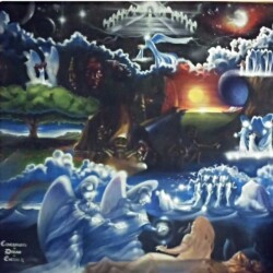 A painting of the creation and creation-like scenes.